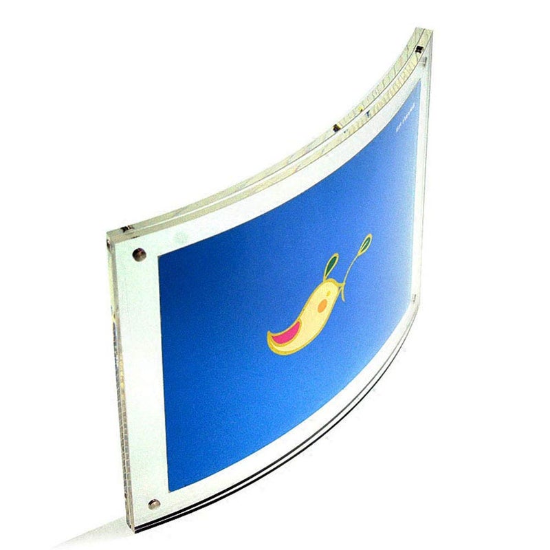 Yakri 8.5x11 Curved Sign Holder,Acrylic Photo Frame with Magnetic for Document Poster,Diploma,Certificate,Landscape,Clear - Image 2